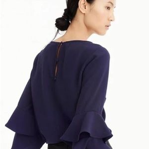 J crew Lana Ruffles crepe top